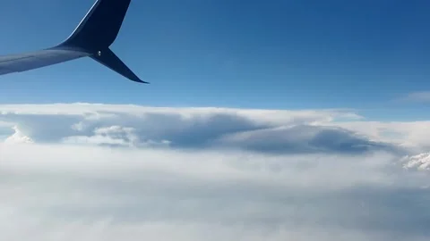 Flying Over Clouds Towards Las Vegas in an Airplane Video stock 303359124