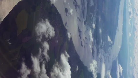 Flying over the clouds. View from plane aircraft. Stock Footage 91154415