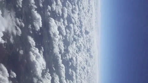 Flying over the clouds. View from plane aircraft. Stock Footage 91154544