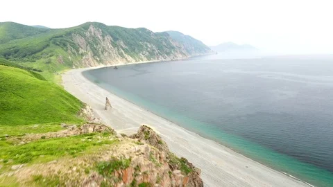 Flying over the coast Stock Footage 118694274