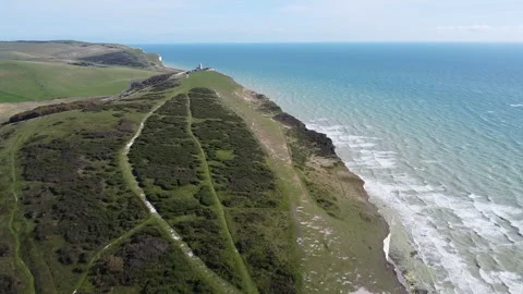 Flying Over Coastal Cliffs – HD Drone Footage Stock Footage 319762908