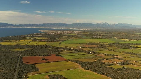 Flying over the coastline and bays of the island of majorca spain Stock Footage 125979209