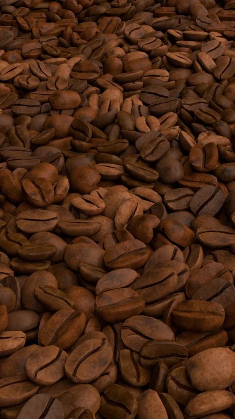 Flying over the coffee beans - 3d render looped. Stock Footage 305232834