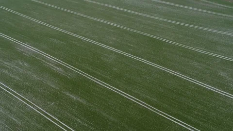 Flying over cold, snowy, winter landscape, drone stock footage 5 Stock Footage 140034116