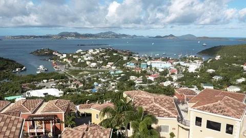 Flying over a community in st. john 動画素材 124229199