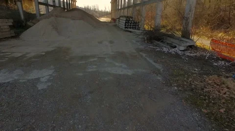Flying over a construction site Stock Footage 62807934