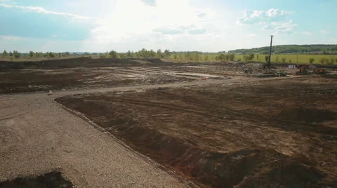 Flying over the construction site Stock Footage 64153689