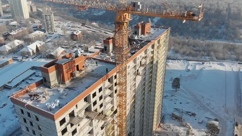 Flying over the construction site Stock Footage 102159837