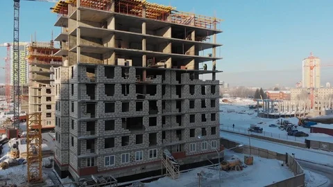 Flying over the construction site Stock Footage 102159906