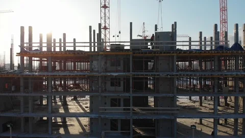 Flying over the construction site Stock Footage 102159931