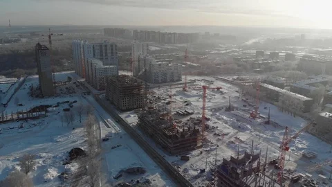 Flying over the construction site Stock Footage 102159958