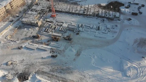 Flying over the construction site Stock Footage 102160000