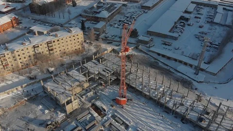 Flying over the construction site Stock Footage 102160006