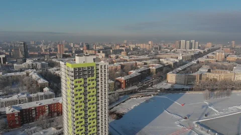 Flying over the construction site Stock Footage 102160128