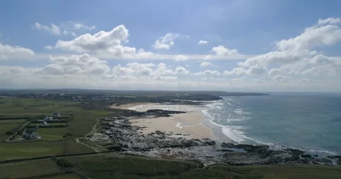 Flying Over Cornwall Coast Video stock 105304089