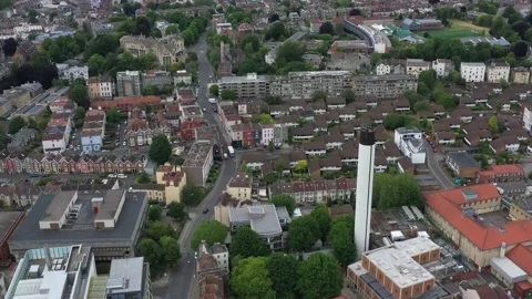 Flying over Cotham and Kingsdown Bristol - Residential Student area Vídeo Stock 149216599