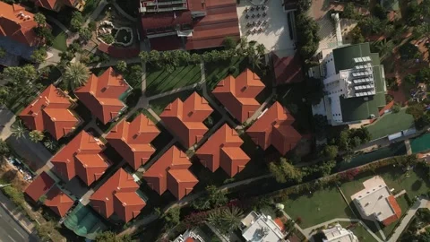 Flying over cottages in Turkey Stock Footage 256926244