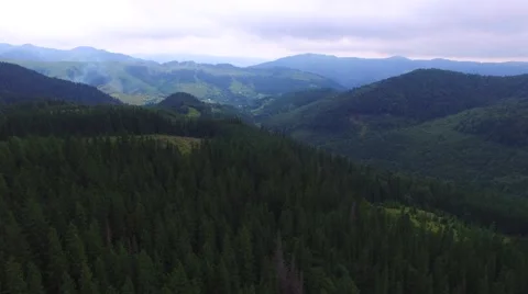 Flying over countryside, cloudy summer morning. Ukraine Stock-Footage 65300024