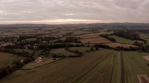Flying over Countryside Stock Footage 44334952