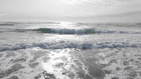 Flying over Crashing Waves Stock Footage 307236972