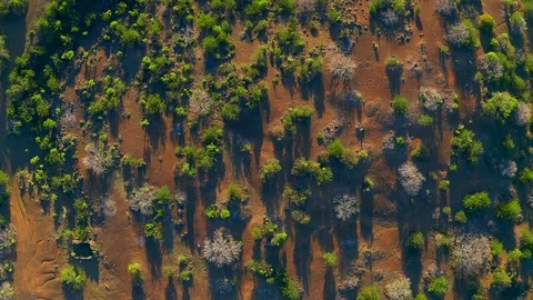 Flying over the crater of a volcano Drone shot  4K Stock Footage 126476933