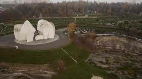 Flying over the crematory Stockbeeldmateriaal 33964351