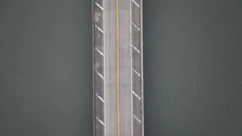 Flying over crescent beach drawbridge vertical view 4k 库存影片 222371009