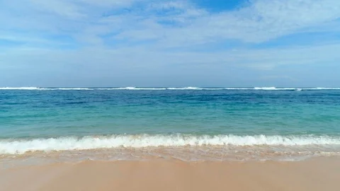 Flying over the crystal clear ocean 2 Stock Footage 121307551