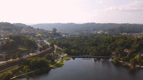 FLYING OVER A DAM SUNNY DAY Stock Footage 111577993
