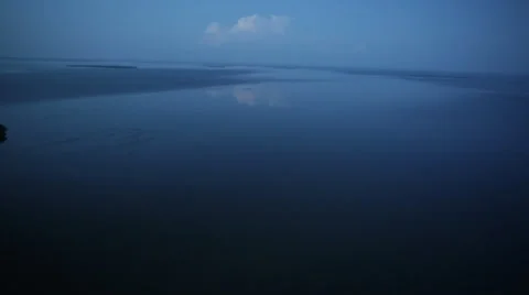 Flying Over Deep Blue Ocean Stock Footage 26201081