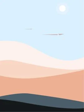 Flying over the desert Stock Illustration