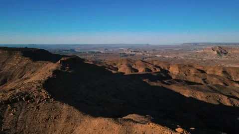 Flying over a desert landscape Stock Footage 157436807