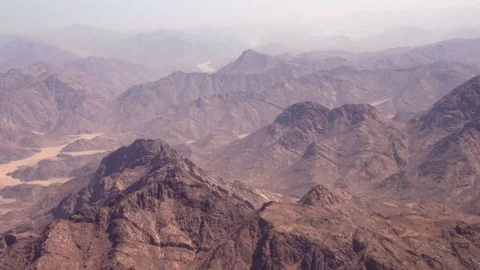 Flying over the desert mountains Stock Footage 73975168