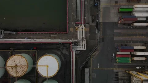 Flying over Dublin port by the drone Stock Footage 151183254