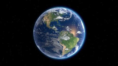 Flying over the earth's surface, 3D rendering. Stock Photos
