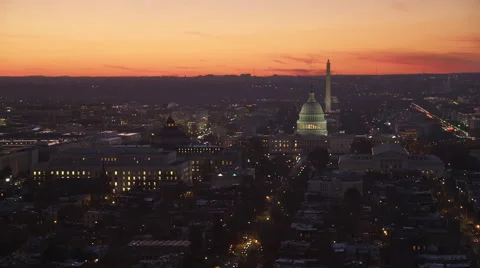 Flying over East Capitol Street, past the Capitol, towards Independence Avenue Stock Footage 59191491