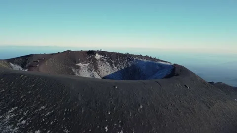 Flying over edge of crater Stock Footage 167451541
