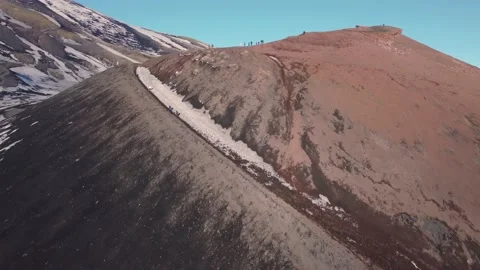 Flying over the edge of path Stock Footage 167451582