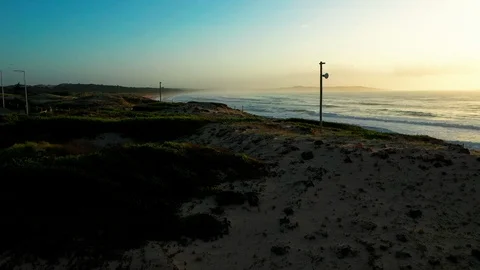 Flying over an empty beach on the northern coast of Sydney Stock Footage 102495777
