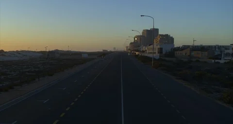 Flying Over Empty Road in Cape Town South Africa 6K Video stock 128482384
