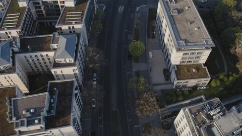 Flying over an empty street in Berlin. Stock-Footage 128837636