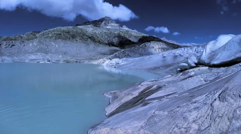 Flying over epic glacier panoramic landscape scenery. melting glaciers ice Vídeos de archivo 64536876
