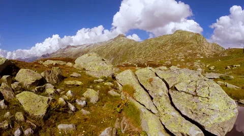 Flying over epic mountain landscape scenery. peaceful nature background Stock Footage 42240007