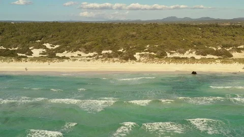 Flying over es trenc beach majorca spain Stock Footage 125978763