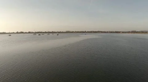 Flying over Estuary Stock Footage 44753662