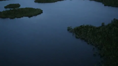Flying Over Everglades At Dusk Stock-Footage 26245010