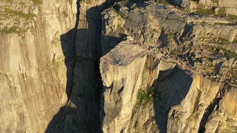 Flying over the famous Preikestollen Pulpit Rock, Norway Stock Footage 111503953