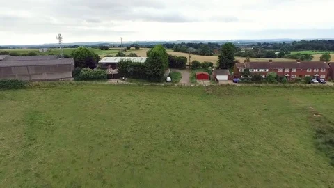 Flying over the farm Stock Footage 76953876