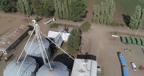 Flying over farm Stock Footage 124857700