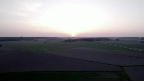 Flying over the field during the sunset Stock Footage 276508001